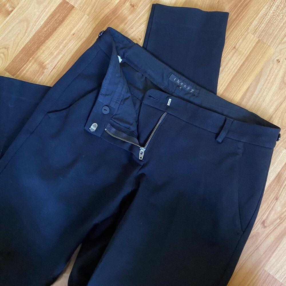 Theory Solid black pants with ankle zip - Picture 9 of 14